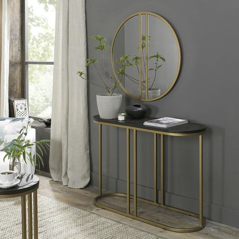 Console noire en marqueterie de bois VALLEY (1/3)
