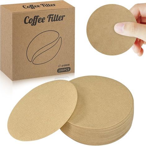 600 runde Kaffeefilterpapiere, 64 mm, ungebleichtes Papier, kompatibel mit Kaffeemaschinen und Espressomaschinen führender Marken. (1/5)
