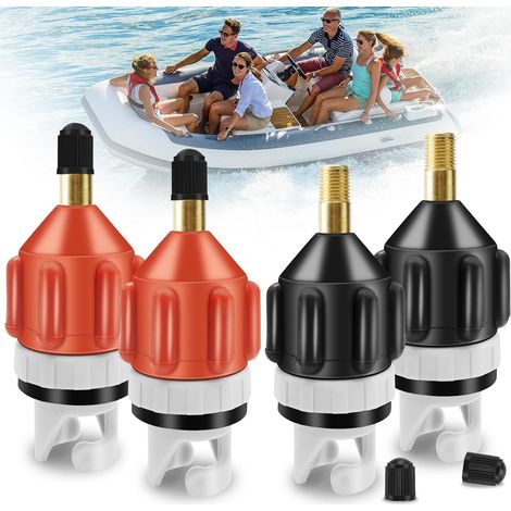 4 Pièces Adaptateur De Kayak, Adaptateur de Pompe Sup Adaptateur Pompe Kayak pour Sup Paddle Gonflable Bateau Pneumatique(Orange/Noir) (1/5)