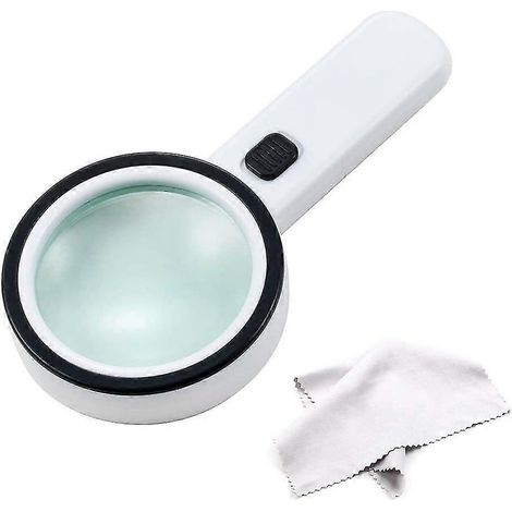 Loupe de poche extra-large et robuste avec 12 LED et lumière UV (1/5)