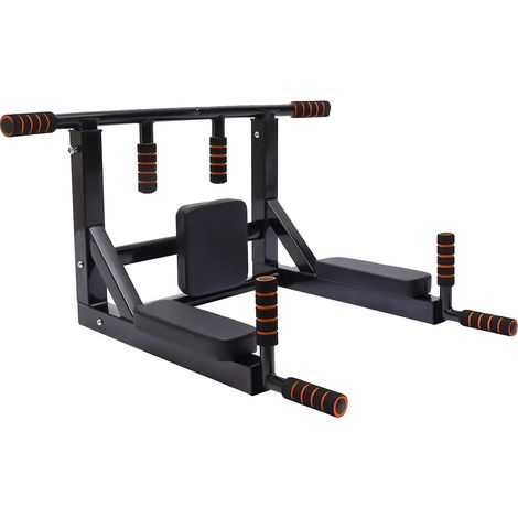 Barre de traction murale, robuste, design gain de place, noir (1/2)