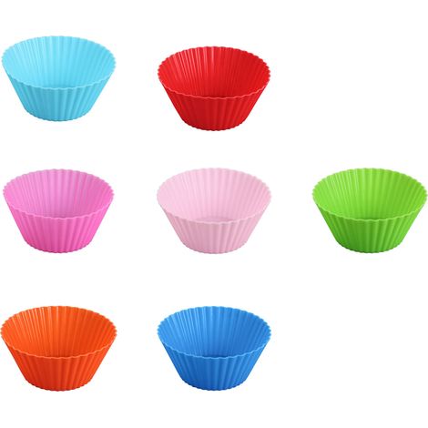 Lot de 50 moules à cupcakes et muffins réutilisables en silicone (7 cm). (1/5)