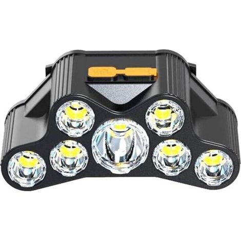 7led tête portant la lampe frontale, USB rechargeable extérieur, super lumineux pêche de nuit imperméable à l'eau (1/5)