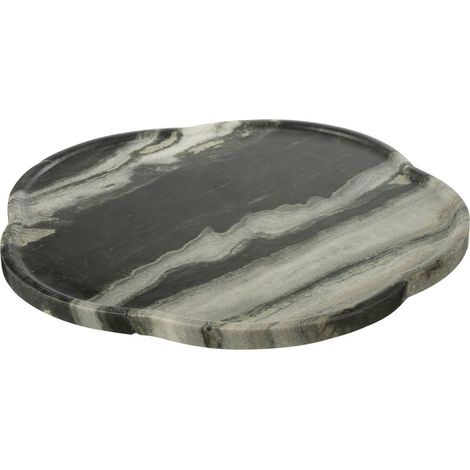 Plateau Tournant en Marbre "Courchevel" 40cm Gris Clair