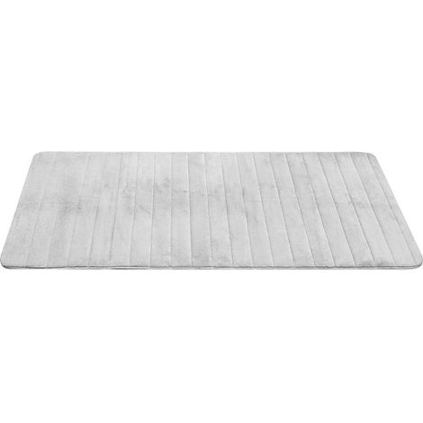 Tapis de bain souple en mousse à mémoire de forme - Tapis de salle de bain extra large, antidérapant et absorbant, pour cuisine et salle de bain (60 x 160 cm), gris (1/4)