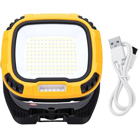 Magnetische Taschenlampe, wiederaufladbare Arbeitsleuchte mit 136 LEDs, 4 Helligkeitsstufen, 4 Farbtemperaturen, rotem SOS-Signal, 180° drehbar und wasserdicht für den Notfalleinsatz (1/5)
