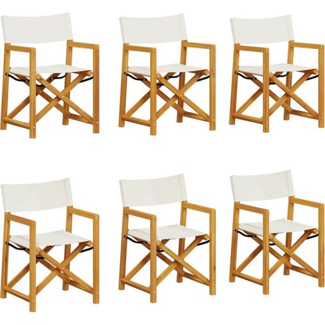 Maison Exclusive - Klappbare Gartenstühle 6 Stk. Cremeweiß Stoff
