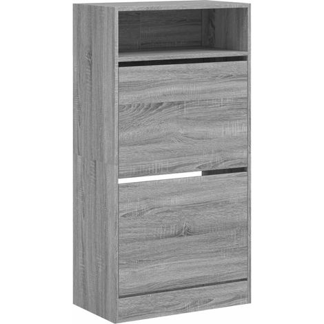 Scarpiera mobile contenitore per scarpe mobile per ingresso/corridoio/soggiorno design Sonoma 60 x 34 x 116 cm legno ingegnerizzato grigio 020022079