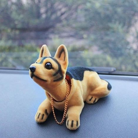 Ornement Chien - Décoration Voiture - Accessoire Intérieur Véhicule - Noir Marron - 6,5 x 15 x 8 cm - 1 Pièce (1/2)