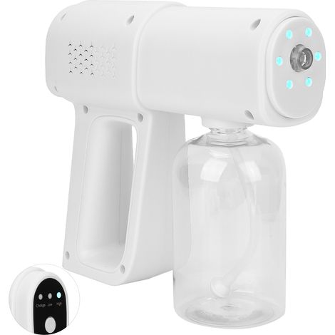 Vaporisateur portable à nano-brumisation, rechargeable USB, sans fil, multifonction, 380 ml, blanc, pulvérisateur fin pour nettoyage et désinfection (1/5)