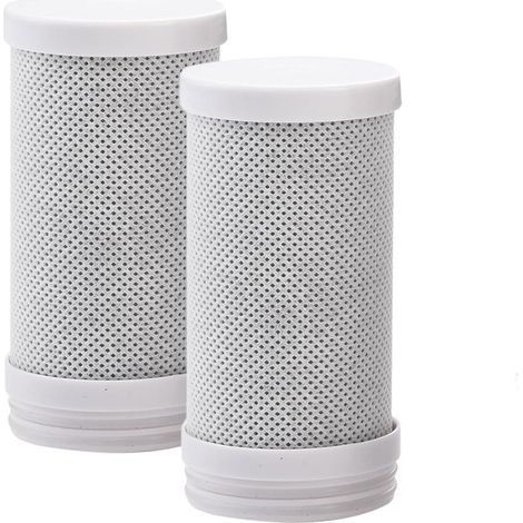 Cartouche filtrante charbon actif rechange adaptée au filtre à eau de robinet lot de 2 (1/5)