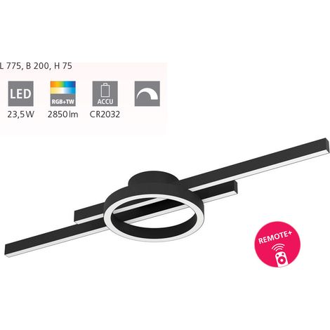 Plafoniera Minimal Amandolo Alluminio Nero Luce Led Integrato 23,5W (1/2)