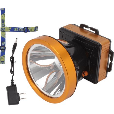 Lampe frontale LED rechargeable étanche 2 modes pour camping, mine, pêche, prise US 100V-240V (1/5)
