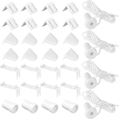 Lot de 4 supports Klemmfix, 17 mm, pièces de rechange pour fenêtre, supports de serrage pour store double, support de store sans perçage pour store occultant, store à traction latérale (blanc) (1/5)