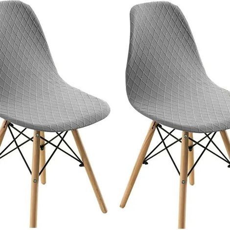 Housse de Chaise Salle à Manger Imperméable, Housse Chaise en Jacquard Extensible Amovible et Lavable, Housse en Jacquard Extensible Amovible et Lavable Décor de Cuisine Maison (Gris Clair) (1/5)