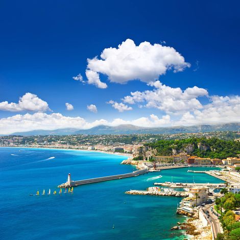 Tableau sur toile vue sur Nice 30x30 cm - Impression sur Toile Murale Décorative - Image imprimée en HD sur Toile - Toile sur Châssis en Bois FSC - Fabriqué en France (1/4)