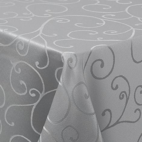 Tovaglia grigia 140 x 100, set da 2, motivo jacquard, elegante rettangolare (1/5)