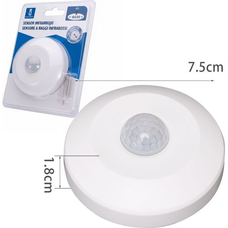 Aigostar sensore movimento infrarossi PIR 360° incasso soffitto D18xH75mm