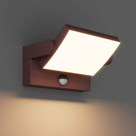 1 Applique Exterieur LED, Détecteur de Mouvement, Panneau Rotatif 350°, IP65 Aluminium, Pour Terrasse Couloir (1/5)