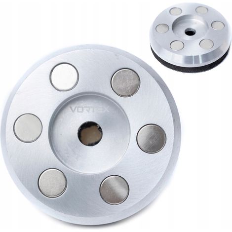 Magnetischer Klett-Halter für Polierpads 100 mm zum Aufstecken auf die Scheibe