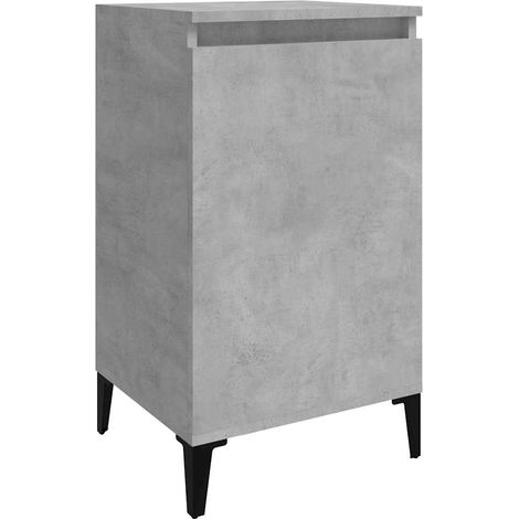Maison Exclusive - Mesita de noche madera contrachapada gris horm (1/5)