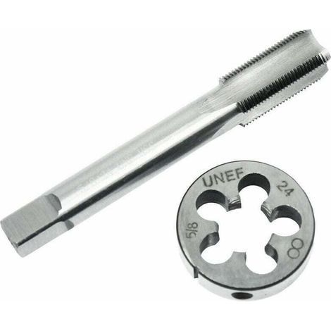 Jeu de Tarauds et Matrices 5/8"-24 Filetage à Droite Acier Rapide Restauration Filets (1/4)