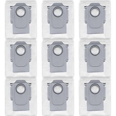 9 Sacs à poussière compatibles avec Roborock Qrevo Série (Curv, Curv 2 Pro, CurvX, Curv S5X, Edge, Master, MaxV, Plus, Pro, S, Slim, S5V), QV 35A / 35S, S8 MaxV Ultra, Saros 10 / 10R / Z70 (1/4)