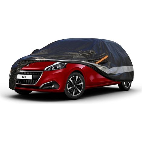 Autoabdeckung 10 Schichten Wasserdicht Atmungsaktiv für Peugeot 208 (2005-2023) Schwarz (1/5)