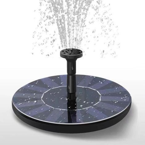 Solar fountain pump, freestanding floating bird bath, 1.4W