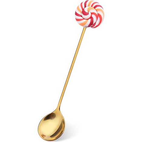 Cuillère à mélanger et fourchette à fruits en forme de sucette et de beignet, compatible avec les pâtisseries. (1/5)