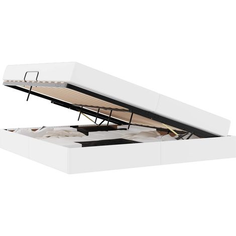 Maison Exclusive - Letto con contenitore e materasso 2 pcs Bianco Pelle