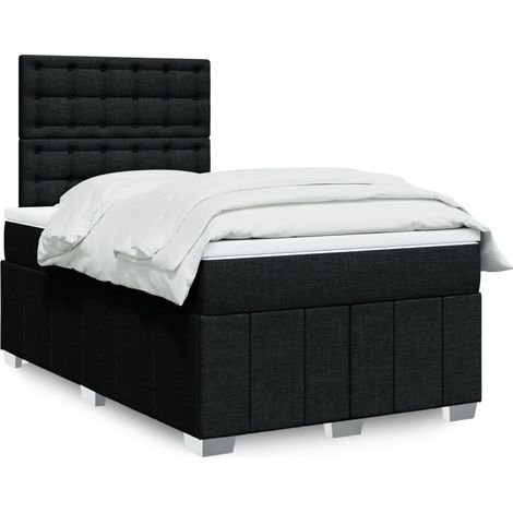 Boxspringbett mit Matratze Schwarz 120x200 cm Stoff