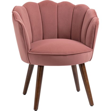 Polsterstuhl mit Armlehnen Rosa Polyester und Gummiholz 66 x 66 x 78,5 cm (1/5)