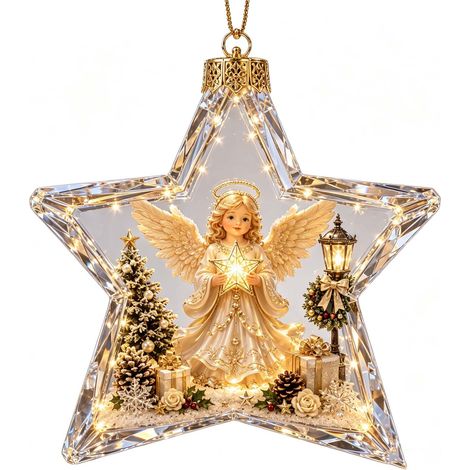 Étoile de Noël lumineuse – décoration festive en acrylique – 7,5 à 89 cm – matériau translucide résistant – ambiance lumineuse festive – facile à accrocher au sapin – souvenir précieux pour les fêtes (1/5)