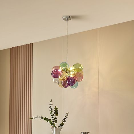 [GEBRAUCHT] B-Ware Lucande Diborah Hängeleuchte Hängelampe Leuchte Lampe Pendellampe Bunt ø 40 Cm