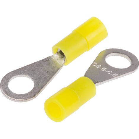 Cosses à œillet RS PRO, Isolé, Jaune, 0.5mm², M3.5, 6mm