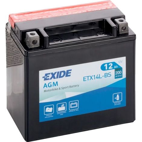 Batterie moto Exide ETX14L-BS YTX14L-BS 12v 12ah 200A (1/3)