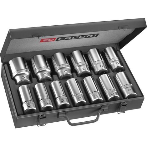 Coffret de douilles 6 pans 3 4 longues métriques 12 pièces FACOM K.405E