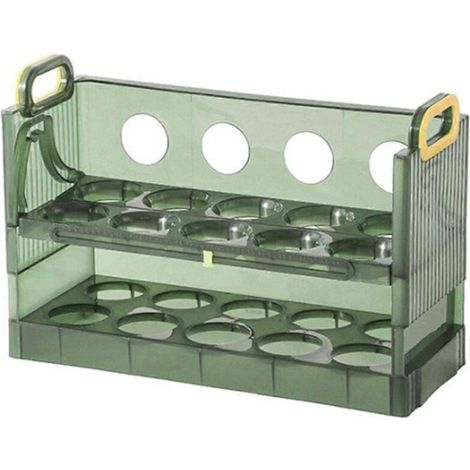 Boîte à œufs rotative à 2 ou 3 niveaux, grande capacité, gain de place, protection optimale, réutilisable, pour porte de réfrigérateur. Accessoire de cuisine QingH (1/4)