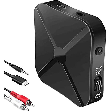 Émetteur-récepteur Bluetooth 5.0 2 en 1, adaptateur Bluetooth avec prise jack 3,5 mm pour l'utilisation simultanée de 2 appareils (émission et réception). (1/4)