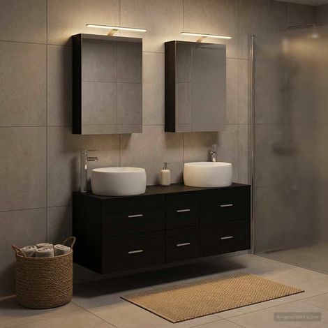 vidaXL Bathroom Furniture Set 5 pcs Black Oak (1/5)