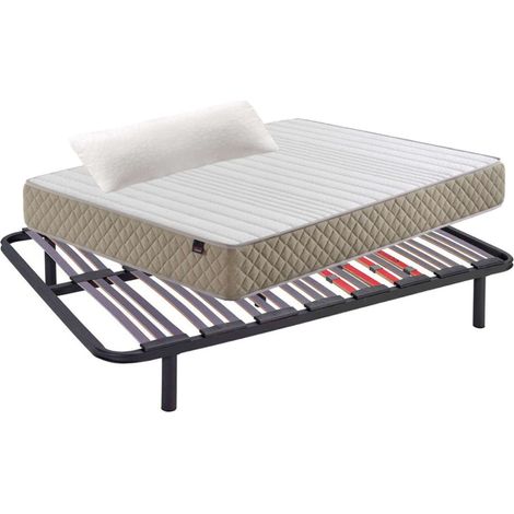 Pack Ahorro Lowcost Descanso Completo 90x180 cm (colchón + Somier+ Patas+ Almohada) (1/5)