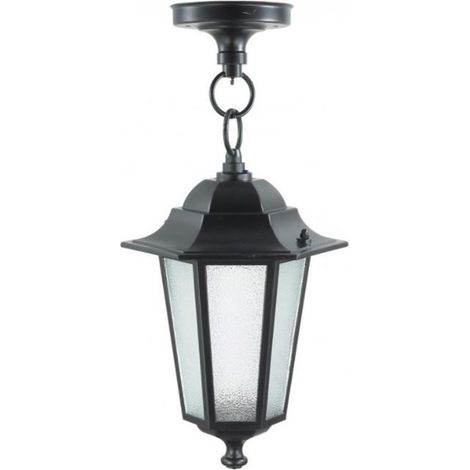LANTERNA LAMPADA BERLINO IN ALLUMINIO NERA CM 230 CON CATENA FERR 9836