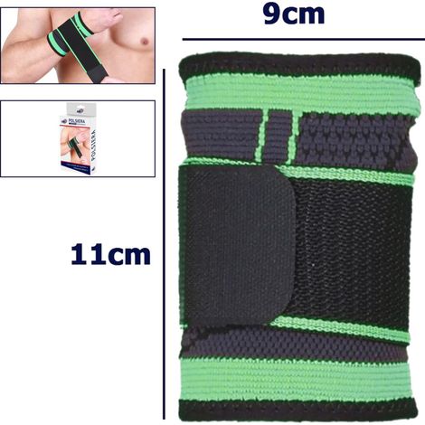 TrAdE Shop Traesio - Coppia Polsini Elastici Per Polso Fitness Sport Anallergico Protezione Verde -