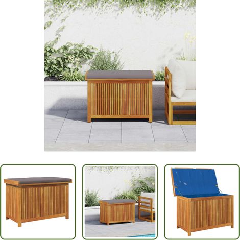 Holzkissenbox -  Outdoor-Kissenbox 90x50x60,5 cm Massivholz Akazie (1/5)