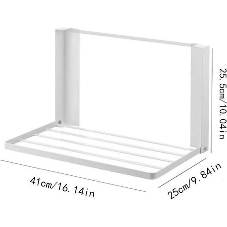 Estante magnético plegable para nevera, no requiere taladrar, ideal para almacenamiento en balcón y baño.