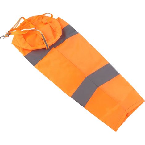 Manga de viento de jardín de nailon resistente a los desgarros de 50 cm con franjas reflectantes – naranja/blanco, fácil de montar y ligera. (1/5)