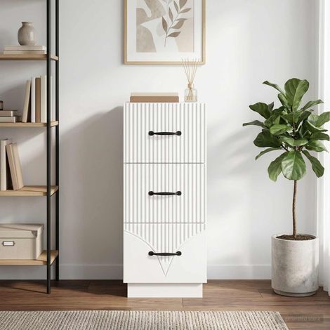 vidaXL Mobile con Cassetti Bianco 33 x 34,5 x 87 cm (1/5)