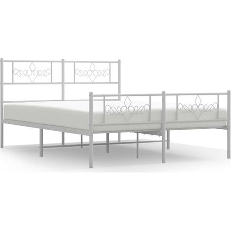Maison Exclusive - Cadre de lit métal sans matelas et pied de lit blanc 120x190 cm (1/5)