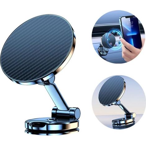 Supporto per telefono da auto con ventosa resistente, girevole, pieghevole e autoadesivo per la console centrale (1/4)